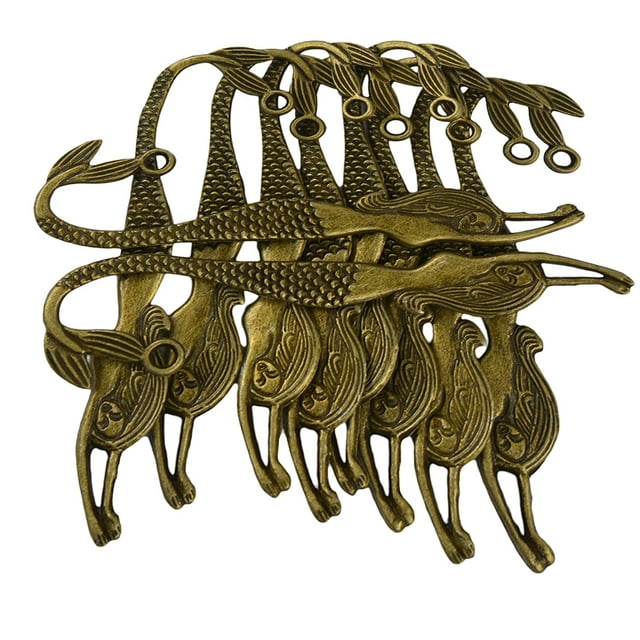 10pcs Bookmark Hook Carved Vintage Jewelry Making Charms Findings Accessories for Crafting