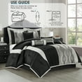thumbnail image 6 of Lanco Elegant 15-Pieces Black Silver Striped Comforter Bedding Sets, California King, 6 of 8