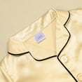 thumbnail image 3 of AJIWYH Satin Pajamas for Girls Kids Girl Boy Satin Pajamas Set Button Down Loungewear Clothes (Gold,13-14 Years), 3 of 8