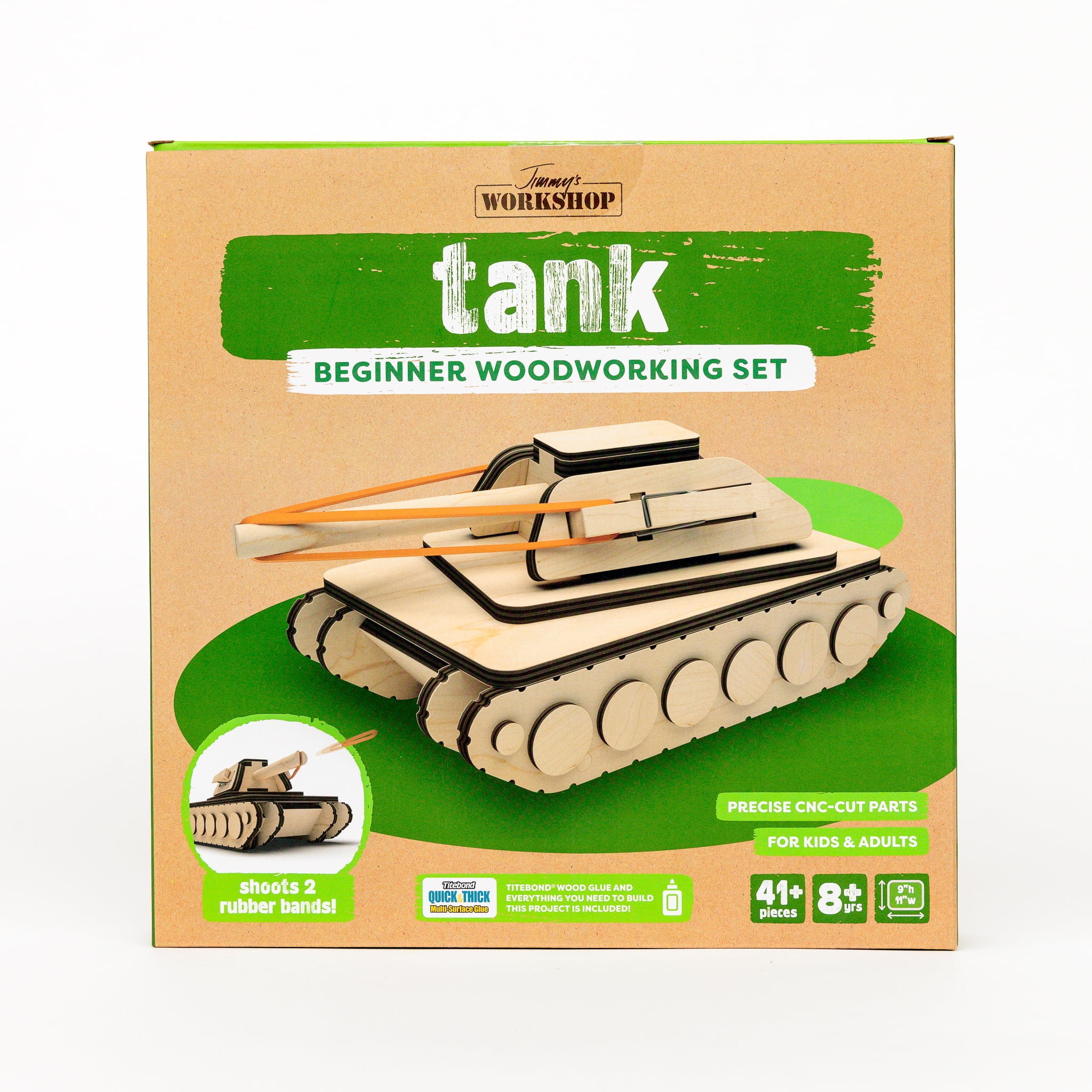 (2 pack) Jimmy's Workshop Kids Craft Wooden Tank, DIY Activity Kit, Unisex Boys and Girls, Ages 8+