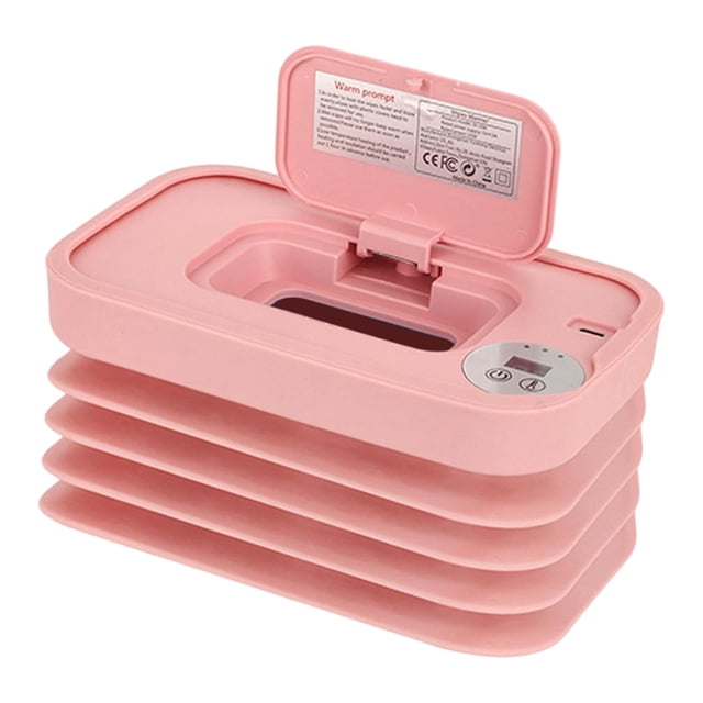 Dispensador de toallitas húmedas para bebé y calentador de pañales con termostato de calentamiento uniforme, Travel Baby Rosa