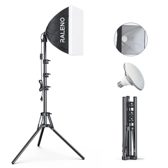 Kit de iluminación Softbox Raleno PS075 con bombilla LED de 50 W 5500 K