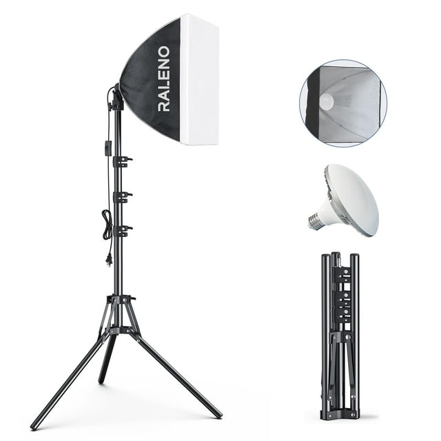 Kit de iluminación Softbox Raleno PS075 con bombilla LED de 50 W 5500 K