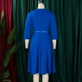 thumbnail image 6 of Women's Stylish V-Neck Pleated Dress Workwear Dresses Formal Business Work Dress, 6 of 8