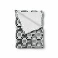 thumbnail image 2 of Black and White Soft Flannel Fleece Blanket, Abstract Composition of Monochrome Geometric Shapes Pattern Grid Squares, Cozy Plush for Indoor and Outdoor Use, 50" x 70", Black White, by Ambesonne, 2 of 6