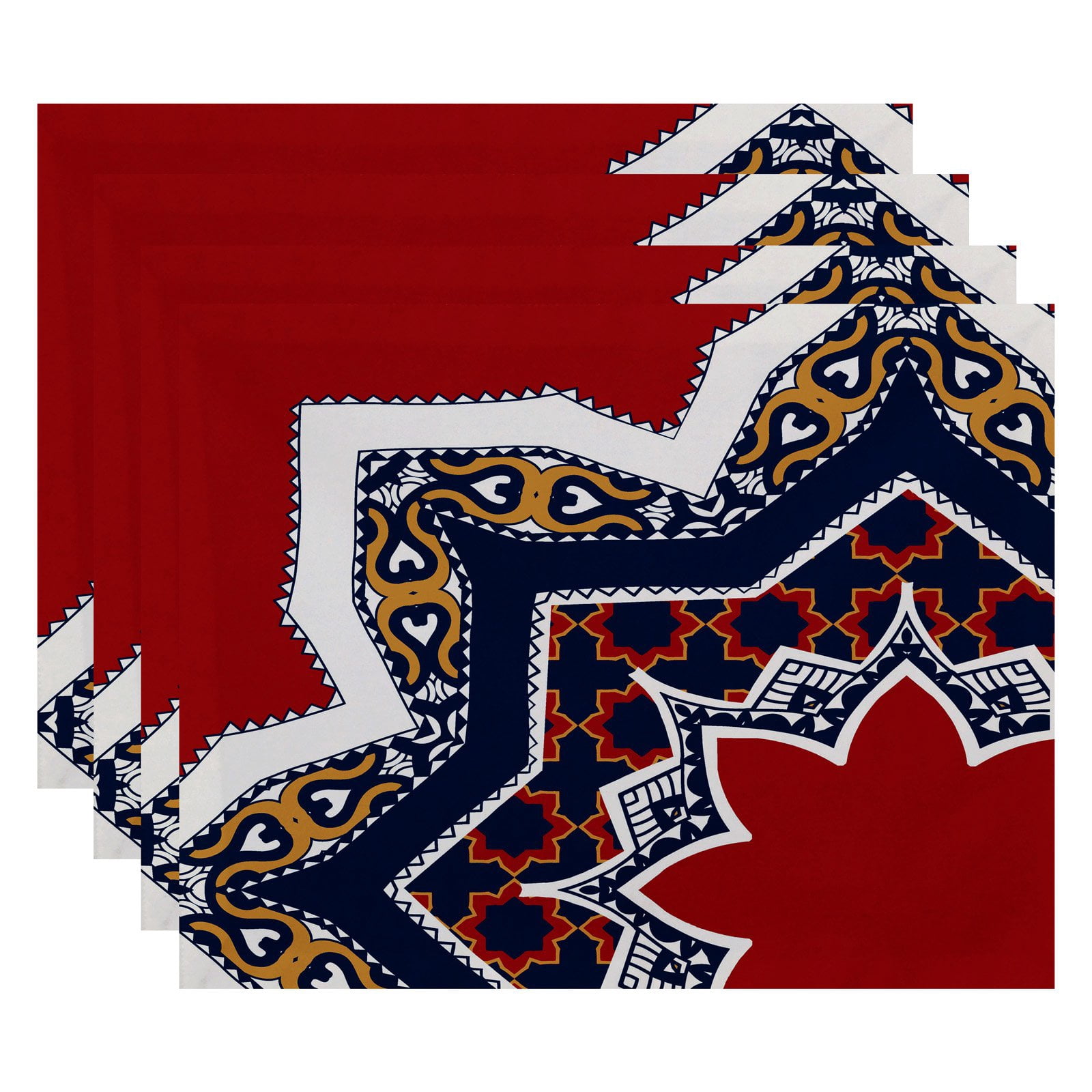 Simply Daisy 18" x 14" Rising Star Geometric Print Placemats, Set of 4