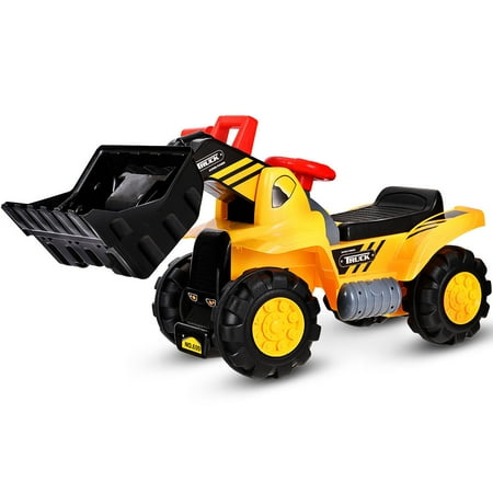 Costway Kids Toddler Ride On Excavator Digger Truck Scooter w/ Sound & Seat Storage (Best Sportster Seat For Long Rides)