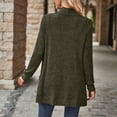thumbnail image 4 of Qwertyu Womens Long Cardigan Lightweight Sweater Open Front Long Sleeve Cardigans with Pockets 2025 Army Green L, 4 of 7
