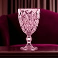 thumbnail image 2 of STP GOODS Embossed Drinking Glasses Set of 6 Pcs 11.3 fl oz (335 ml) Wine Glasses Set of 6 Drinking Glasses Water Goblets for Weddings and Parties Vintage Glassware, Pink, 2 of 4