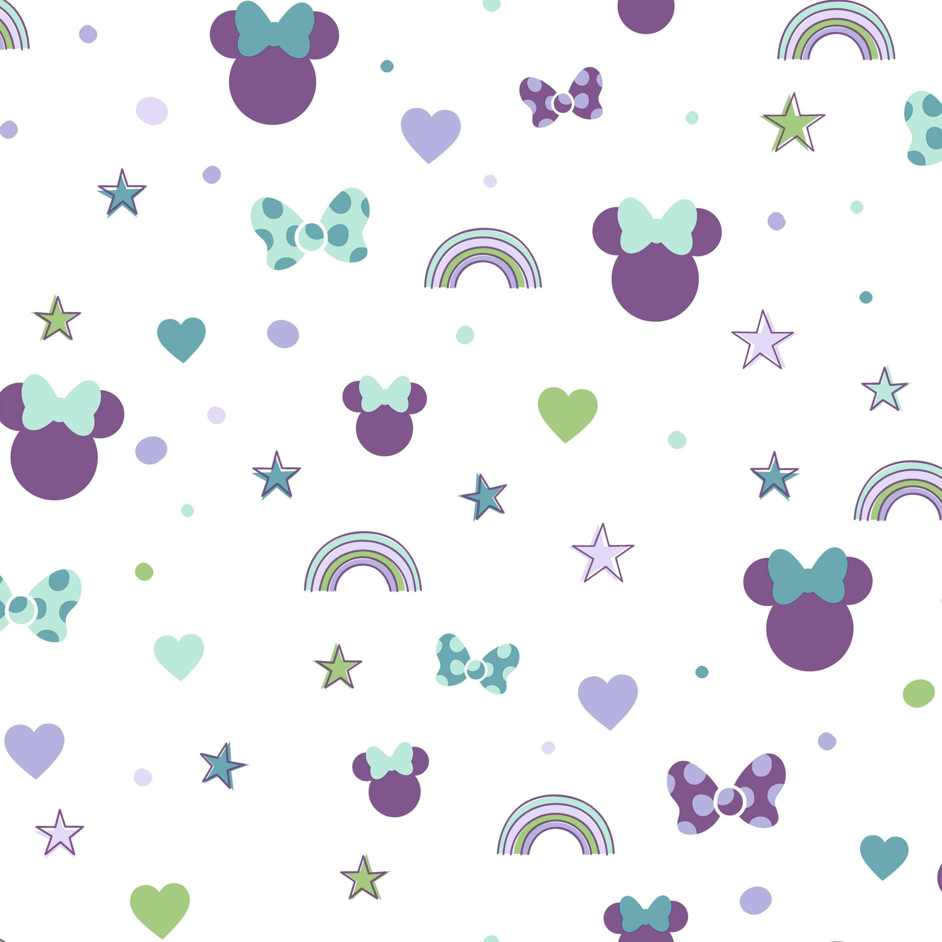 York Wallcoverings Disney Minnie Mouse Rainbow Wallpaper 