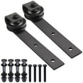 thumbnail image 1 of YesHom 2Pcs Steel Sliding Barn Roller Interior Wood Door Wheel Set Hardware Hangers Replacement Bracket J Shape Coffee YesHom Modern, 1 of 7