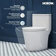 thumbnail image 2 of HOROW Elongated One Piece Toilet Small Compact W/Soft Close Seat 1.1/1.6 GPF Dual Flush 12" Rough-In, 2 of 9