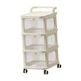 thumbnail image 4 of Carro rodante, estantería móvil, soporte de maquillaje de fácil montaje, carrito organizador de almacenamiento para , dormitorio, cuarto de 3 niveles, 4 of 8