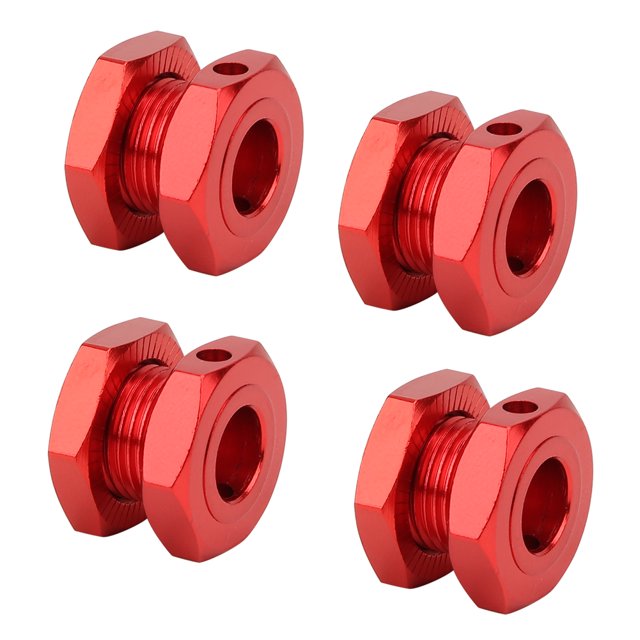RC Partie RC Roue Hexagonale Conducteur RC Roue Hexagonale Kit, RC Voiture Accessoire RC 17MM Roue en Alliage d'Aluminium pour Voiture RC Télécommande Voiture Rouge