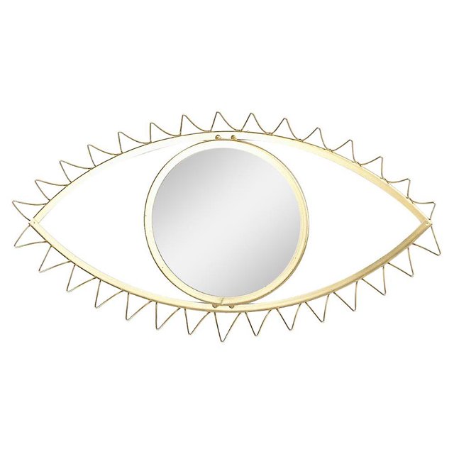 Espejo colgante de pared Decoración Espejo de pared con marco de hierro en forma de ojo para sala de estar Dormitorio Baño O