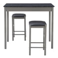 thumbnail image 5 of Lancer Grey Faux Marble 3-Piece Dining Set with Stools Counter Height Kitchen, 5 of 7