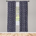 thumbnail image 2 of Ambesonne Geometric Curtains, Tribal Motifs Print Boho, Pair of 28"x63", Indigo and Dark Orange, 2 of 4