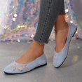 thumbnail image 4 of Willtoo Slip On Flats for Women Round Toe Low Cut Rhinestone Floral Shoes Faux Suede Lightweight Shoes Non Slip Rubber Sole Daily Casual Footwear, 4 of 5