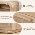 thumbnail image 6 of LEYAOYAO Rattan Nightstand with Charging Station Set of 2, Modern End Table with 2 Drawers and Shelf for Bedroom/Living Room, Natural Oak, 6 of 10