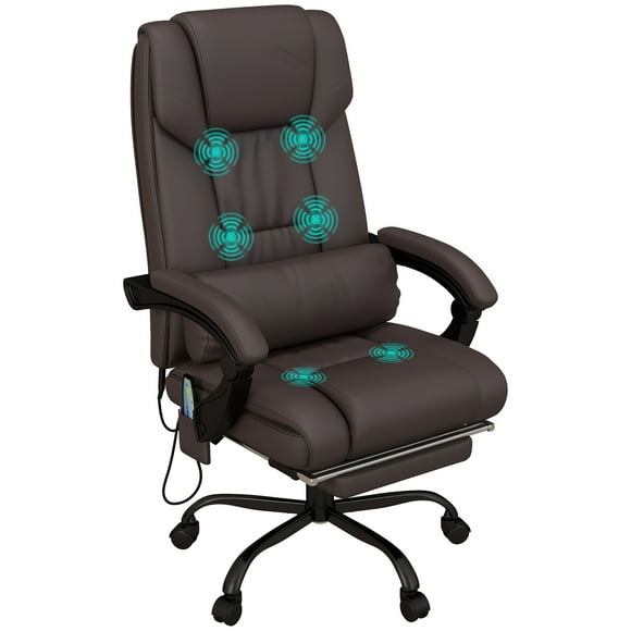 Vinsetto Chaise de bureau de massage oreiller vibrant à 6 points