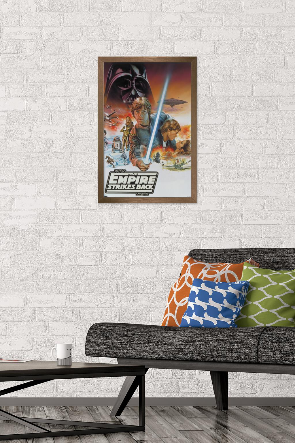 Star Wars: Empire Strikes Back - Cover Illustration Wall Poster, 14.725" x 22.375", Framed