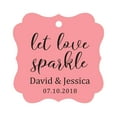 thumbnail image 1 of Darling Souvenir Personalized Fancy Frame Paper Tags Wedding Sparklers Let Love Sparkle Custom Hang Tags-Peach & Pink-100 Tags, 1 of 1