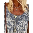 thumbnail image 3 of DYMADE Women Floral Print Blouse Wear To Work Summer Blouse Short Sleeve Tee Tops, 3 of 4