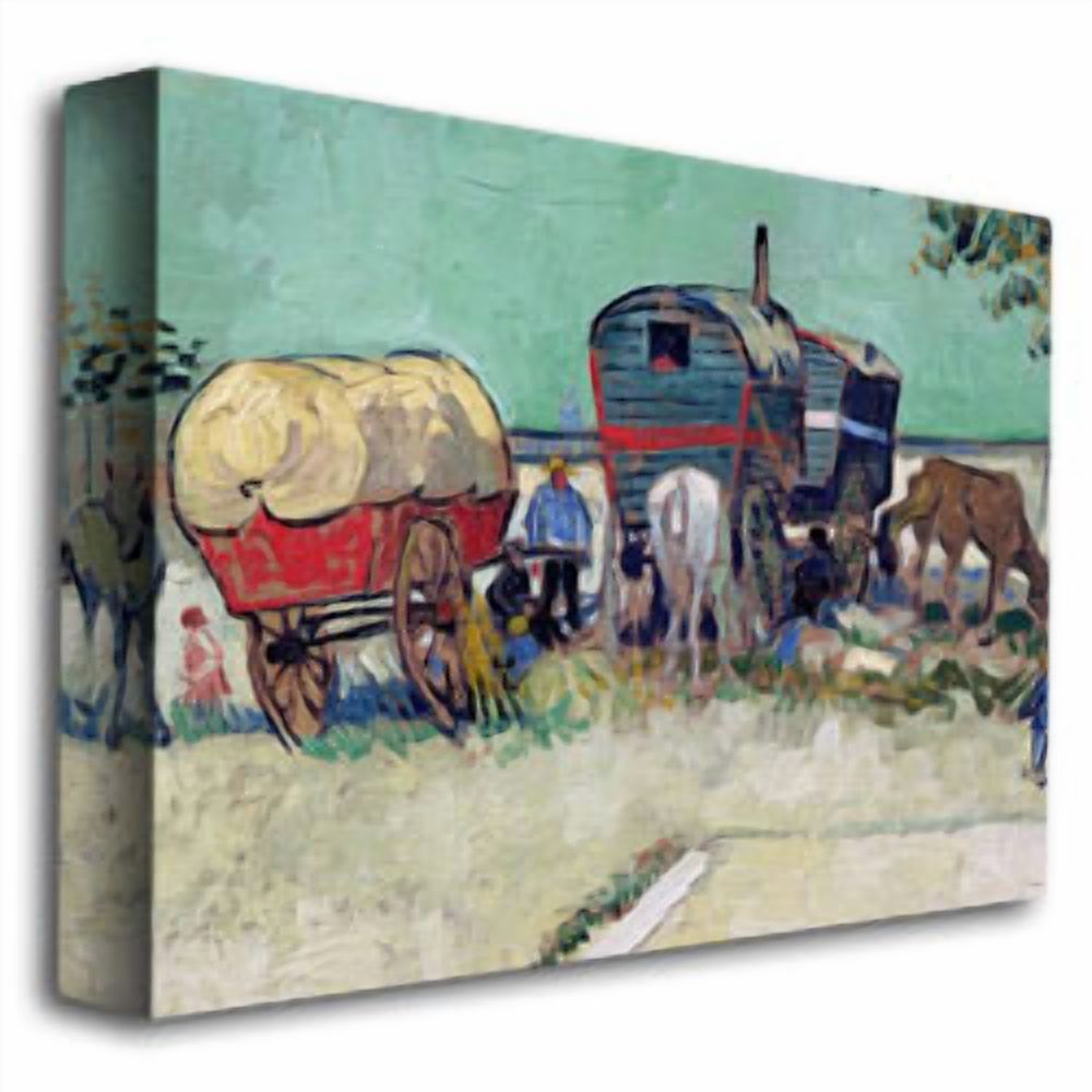 Trademark Fine Art "Gypsy Encampment, Arles, 1888" Canvas Art by Vincent van Gogh