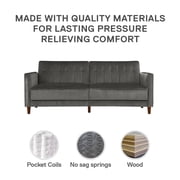 DHP Pin Tufted Transitional Futon, Gray Velvet
