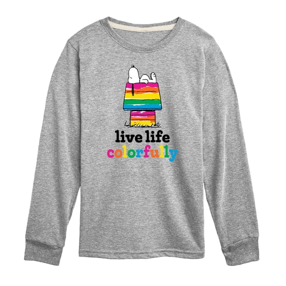 Peanuts - Live Life Colorfully - Toddler & Youth Long Sleeve Graphic T-Shirt