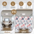 thumbnail image 5 of Blue Red Coastal Window Privacy Film, Sea Turtle Nautical Coral Summer Beach Static Cling UV Sun Blocking Heat Control Window Tint, Non-Adhesive One Way Windows Privacy Cover 17.7''x78.7'', 5 of 7