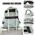 thumbnail image 4 of Blue Floral Flowers Grids Travel Laptop Backpack Casual Daypack Lightweight Bookbag Compartment for Business, 4 of 7