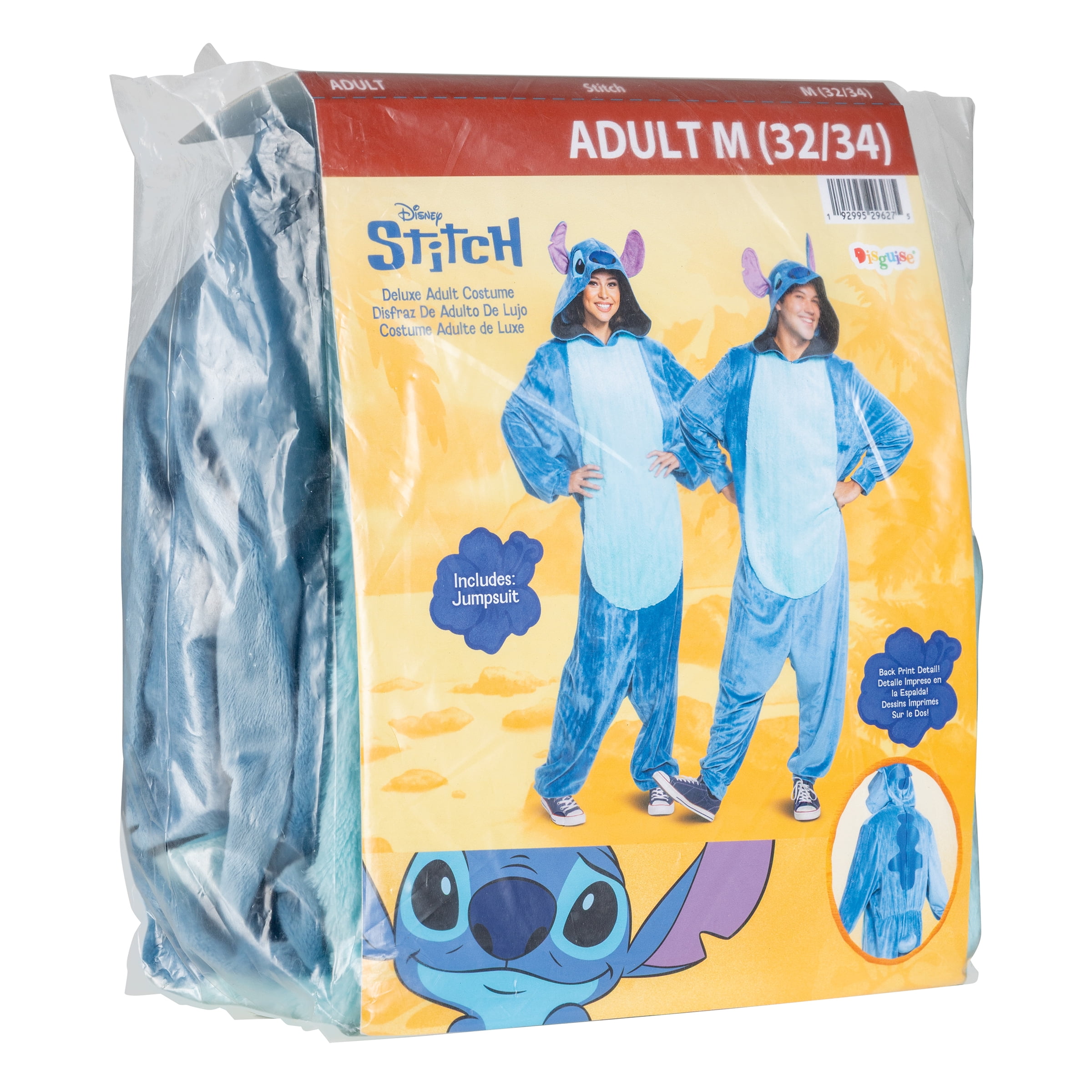 Disney Lilo & Stitch 'Stitch' Jumpsuit Halloween Costume for Adults, Mens Size M (32/34), by Disguise