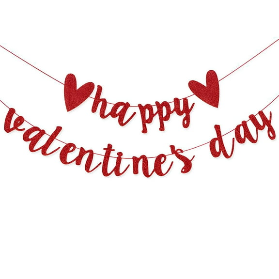 LAMIRO Valentine's Day Banners Love Heart Garland Banner Heart Iridescent Party Decorations Home Decor