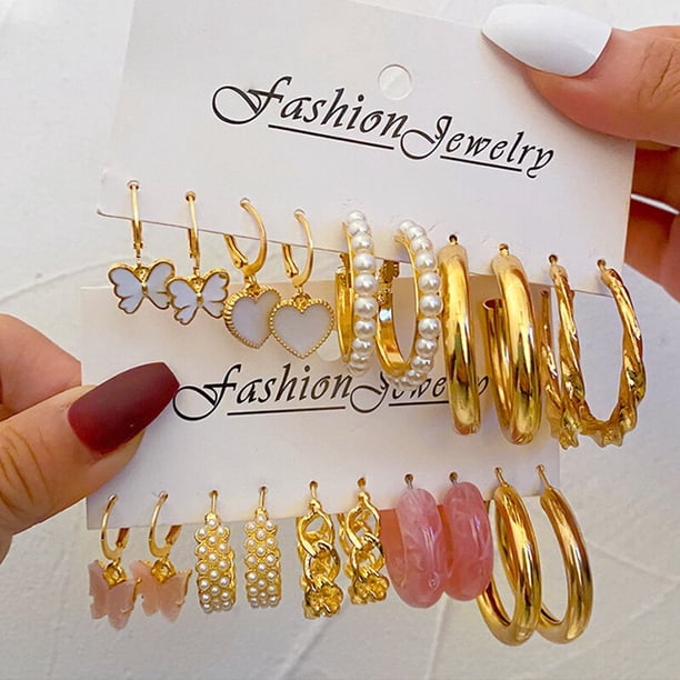 Orecchini Pendenti Bohemien Con Perle Colorate E Anello In Resina - Gioielli Moda Donna, Design Esagerato, Regalo Originale