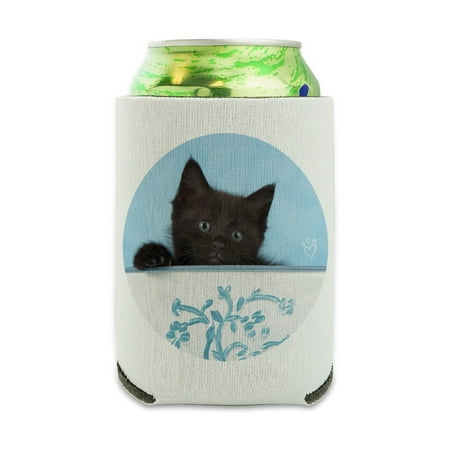 Table Ice Bucket Holder Black Kitten Cat in Bucket Tin Pail Can Cooler - Drink Sleeve Hugger Collapsible Insulator - Beverage Insulated Holder ()