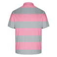 thumbnail image 5 of hotojiny Plus Size Tops for Men Breathable Collar Button Short Sleeve T Shirt Summer Fashion Stripe Tee for Big and Tall, 5 of 5