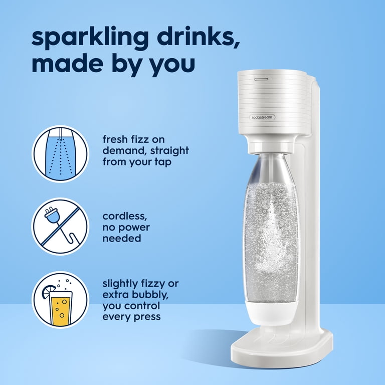 SodaStream Gaia Sparkling Water Maker, White, Includes CO2
