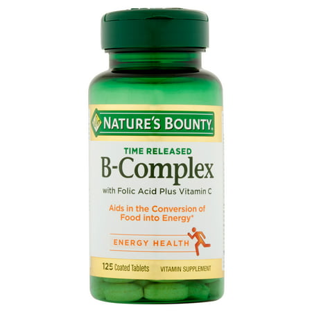 Nature's Bounty Temps de diffusion B complexe avec l'acide folique et de la vitamine C vitamine supplément Comprimés, 100 count