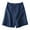 Navy, variant on Women's Elastic Breathable Linen Half - Length Pants with Pocket - Casual and Comfortable