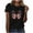 Black, variant on T Shirts for Women Fashionable Women's Casual Pullover Printed Short Sleeved Round Neck