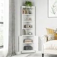 thumbnail image 2 of 71" Tall Freestanding Space-SavingMetal Corner Storage Cabinet with 2 Doors 5 Adjustable Shelves for Kitchen, Bathroom, Living Room, Pantry, Laundry Room, White, 2 of 10