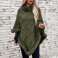 thumbnail image 5 of DailyTrove Women's Turtleneck Knit Poncho, Long Sleeve, Casual Lounge & Outdoor Wear, Soft Wool Blend, Plus Size Friendly, 5 of 5