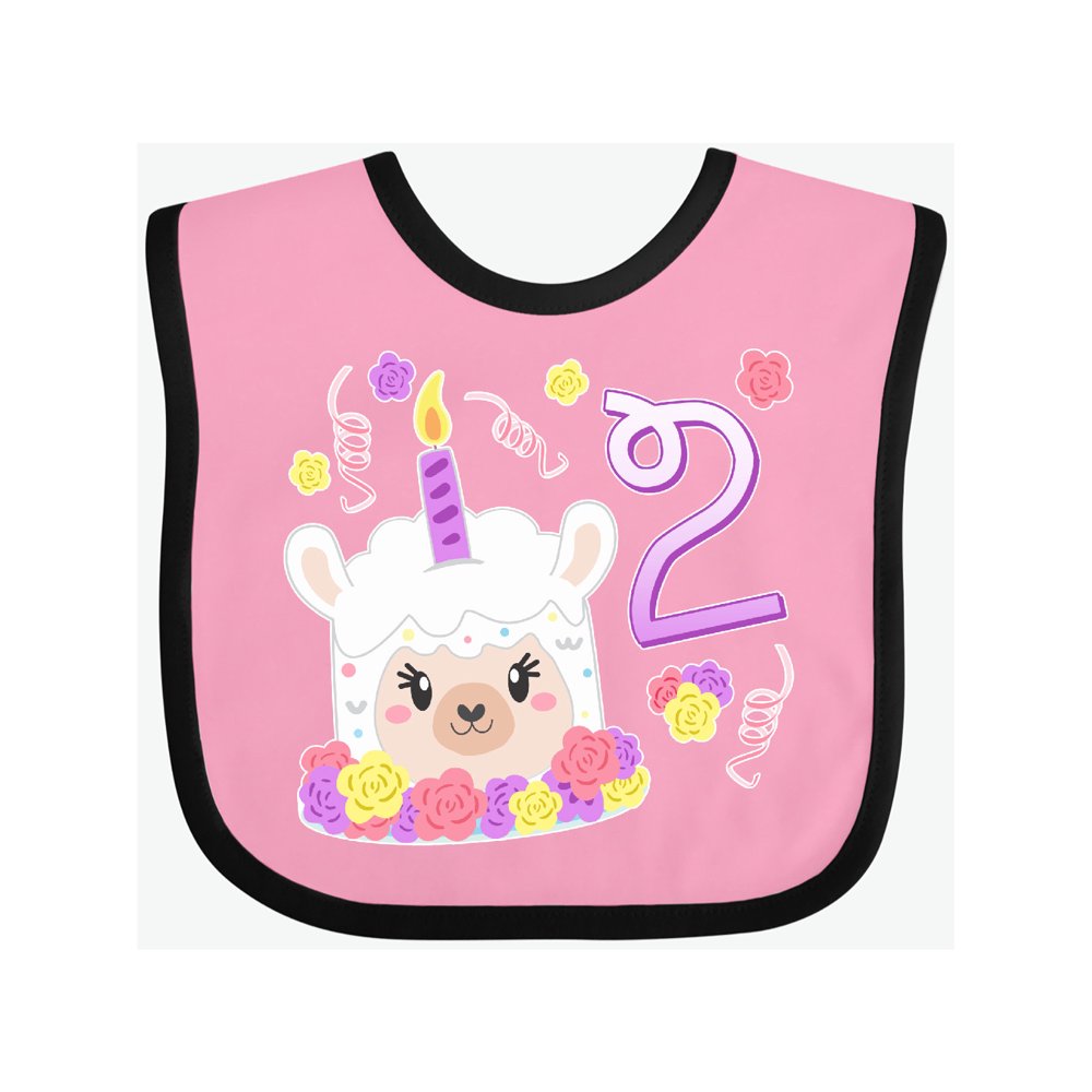 Second birthday cute llama cake Baby Bib