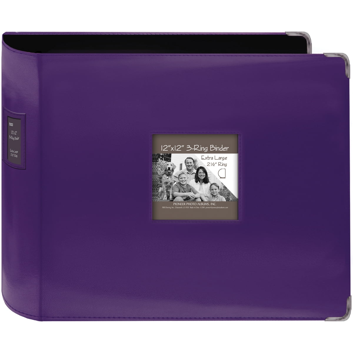 Pioneer Sewn Leatherette 3-Ring Binder 12X12-Bright Purple 