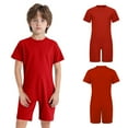 thumbnail image 6 of inlzdz Unisex Kids Boys Girls Special Needs Adaptive Clothing Romper Short Sleeve Anti-strip Solid Cotton Jumpsuit Red 8, 6 of 7