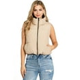 thumbnail image 2 of Love Tree Women's Juniors 2-in-1 Reversible Puffer Vest (Black/Khaki, Large), 2 of 4