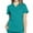 Green, variant on Women's Scrub Tops Lightweight Solid Color Healthcare Short Sleeve V-Neck Blouses Workout Scrubs with Pockets