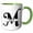 Green/White, variant on 3drose, Bold Script Monogram M - Morris, 11oz Mug