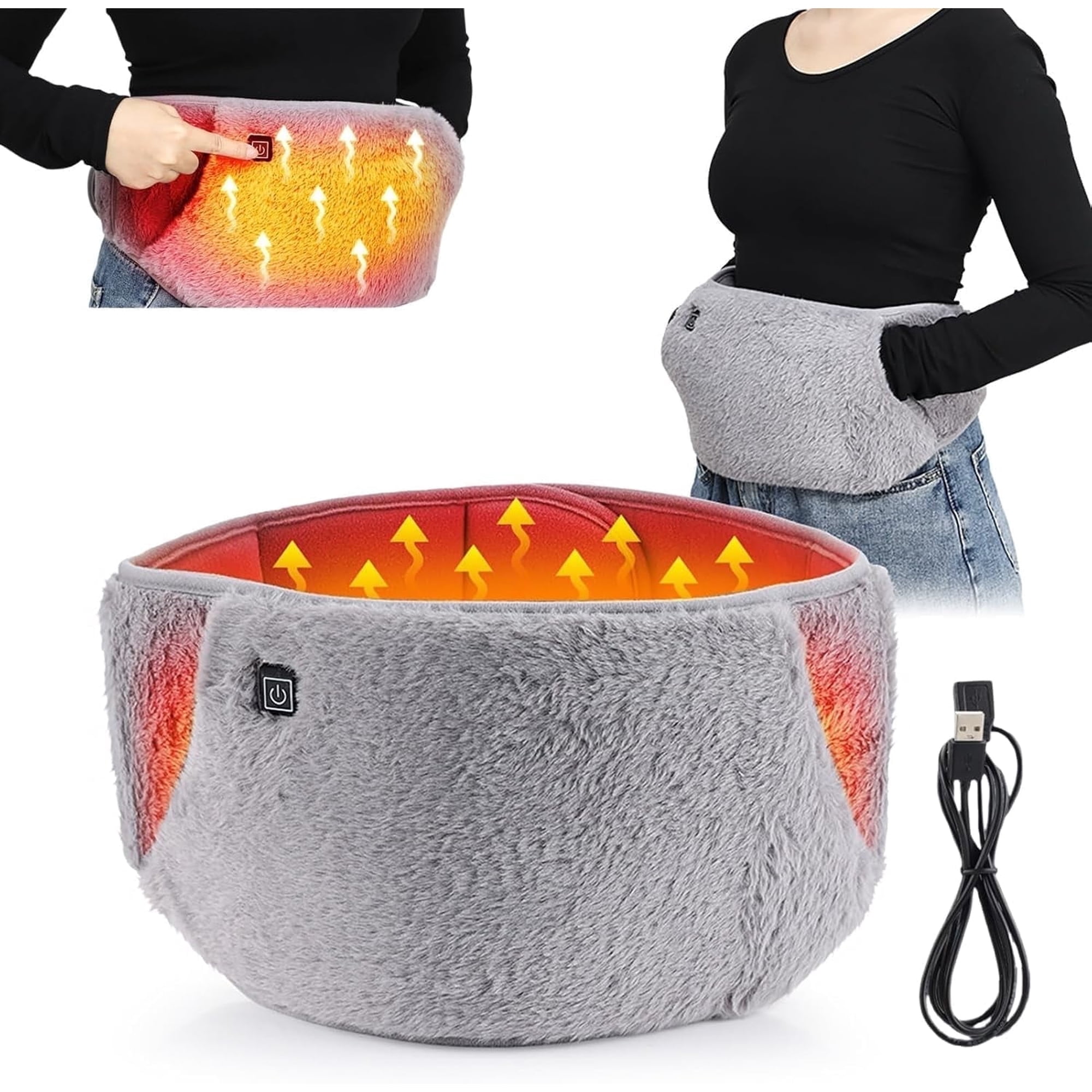 Heating Pad for Cramps, Period Heating Pad for Stomach, Period Belly Heater, Warm Uterus Waist Belt & Hand Warmer 3 in 1 with 3 Heating Modes, Machine Washable for Period Care